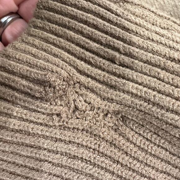 Splendid Camel Double Breasted Sweater Jacket LARGE Felted Boxy Coat Wool $178 - Picture 11 of 12